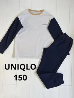 UNIQLO 150 キッズ パジャマ 長袖 エアリズム ユニクロ 紺色