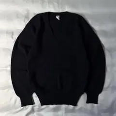 90s vintage イタリア軍 ダークネイビー Vネック ウールニット