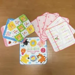 ミニタオル 9枚セット プチタオル ハンドタオル 子供 入園 入学 まとめ売り