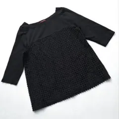 Lautashi ラウタシー ブラック チョーカー ブラウス アシンメトリー 
