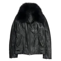 トルネードマート レザーファージャケット 本革 vkei hyde ダークウェア THINK FUR - レザードッキングファージャケット Leather Docking Fur