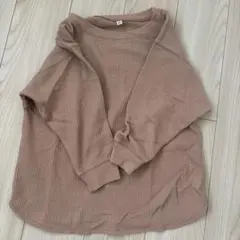 UNIQLO ベージュ ワッフル トレーナー M 七分袖