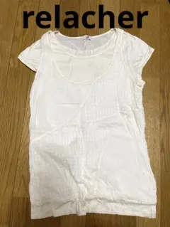ルラシェ　チュニック　レイヤード風　ガーゼ　シフォン　白　大人　ナチュラルのサムネイル