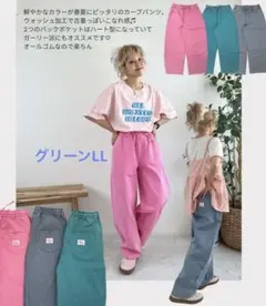 新品未使用 しまむらayano ハートポケットカラーデニムパンツ グリーン LLのサムネイル