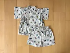 甚平上下セット 昆虫柄 カブトムシ柄90cm