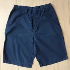 【中古品】UNIQLO ネイビー ハーフパンツ ゴムウエスト 160
