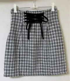 バックリボンツイードミニスカート