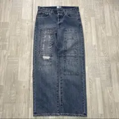 vintage y2k パッチワークバギーデニム　バギーパンツ　生地◎
