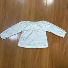 ベビー 子供 ホワイト 白長袖Tシャツ 95