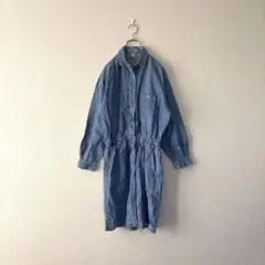 used レディース デニムワンピース M レトロ ヴィンテージ