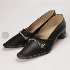 nano universe チェーン　パンプス　スクエアトゥ　23cm ブラック