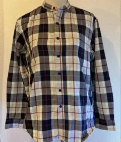 THE SHOP TK チェック柄スタンドカラー長袖シャツ