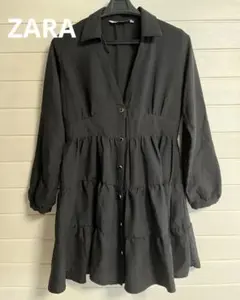 ZARA vネックミニワンピース　襟付き