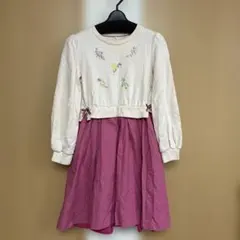 組曲　長袖ワンピース　140 花刺繍　クミキョク　KUMIKYOKU