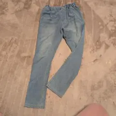 ブランシェス 140センチ デニム テーパードパンツ 裏起毛