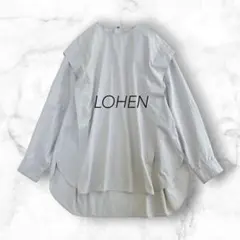 LOHEN ローヘンギャザースタンドカラーブラウス ホワイト - メルカリ
