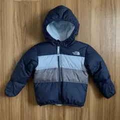 85ノースフェイス子供ネイビーライトブルリバーシブルダウンボアフリースジャケット