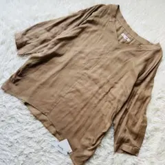 新品タグ付き 7-ID concept シャツ ブラウス 長袖 ブラウン 38