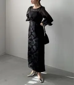 【新品】 feepur 【オケージョン】ジャガードビスチェドッキングワンピース