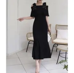 パールリボンオフショルマーメイドニットワンピース リエンダ リップサービス ザラ