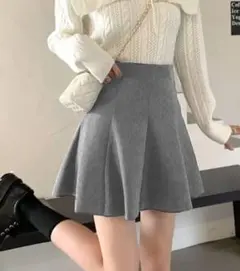 インパン裏地付きフレアミニスカート