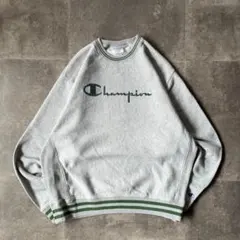 00s Champion スウェットリバースウィーブ 刺繍 灰 2XL A393