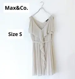 極美品【Ｍax＆Co.】ノースリーブ ラッフル プリーツ ミニワンピース ドレスのサムネイル