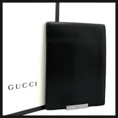 【極美品】 GUCCI グッチ 二つ折り財布 ボックスロゴ ブラック レザー