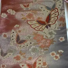 袋帯 蝶々 桜 グラデーション