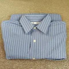 GU ストライプ長袖シャツ XS　イージーケアブロードシャツシリーズ