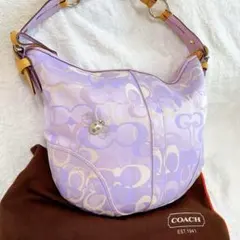 【未使用級】希少激レア COACH コーチ ワンショルダー バッグ ホーボー 紫