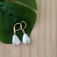 1点作品☆ 枠ケシパールピアス イヤリングに変更可能☺︎ - メルカリ