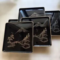 木製 螺鈿細工 梅蘭竹菊 茶托 4枚セット 茶道具 古美術 - メルカリ