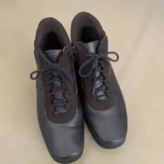 美品　ASICS　ペダラ　レースアップブーツ　レザー　ブラック　25cm ペダラ レディース 3E （ブーツ（ロング丈））｜ASICS WALKING