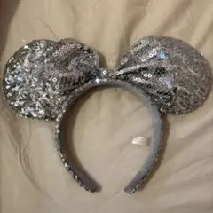 ミッキー耳風シルバーカチューシャ