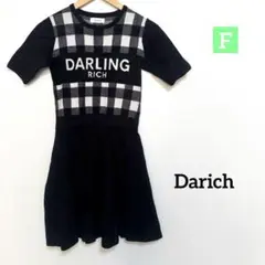 Darich チェック柄 半袖ニットワンピース