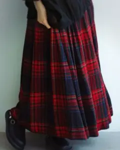 KAPITAL レッドブラックチェック ガウチョパンツ - メルカリ