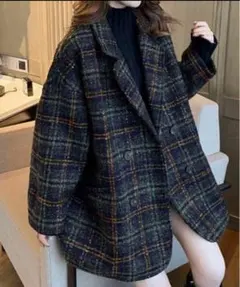 チェスターコート チェック柄