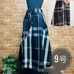スタイル・ラヴィー チェック切替 フレアースカート 9号 Mサイズ