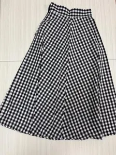 GU ギンガムチェック フレアスカート 約87cm丈