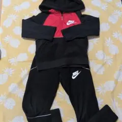 Nike フリース上下 黒/赤 130サイズ