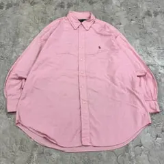 Ralph Lauren　BD長袖シャツ　16.5　ピンク　無地　古着cのサムネイル