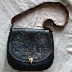 大幅値下げ！本革　レザークラフト　ハンドメイドショルダーバッグ
