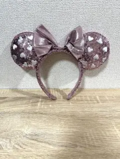 ディズニー カチューシャ ミニー スパンコール ハート型 ピンク