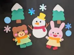壁面装飾　壁面飾り　冬　雪遊び　12月　1月　2月　保育園　幼稚園