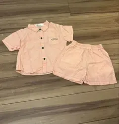 100cm セットアップ ピンク 半袖シャツ ショートパンツ 2点セット