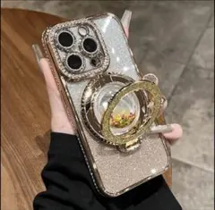 iPhone12.13.14 対応マグネットリングケース　ゴールド