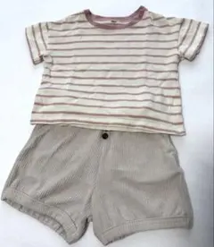 Tシャツパンツセット　プティマイン　petitmain しまむら　80 ピンク