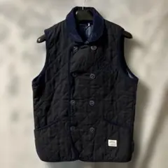 URBAN RESEARCH ブラック×ネイビー キルティング ベスト 40