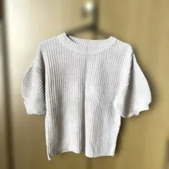 GRL ベージュ ニット 半袖セーター